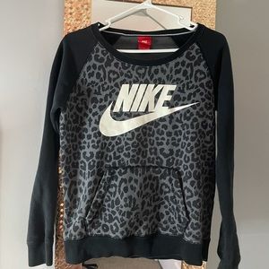 Nike black and grey cheetah print hoodie